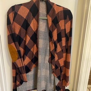Pink plaid cardigan